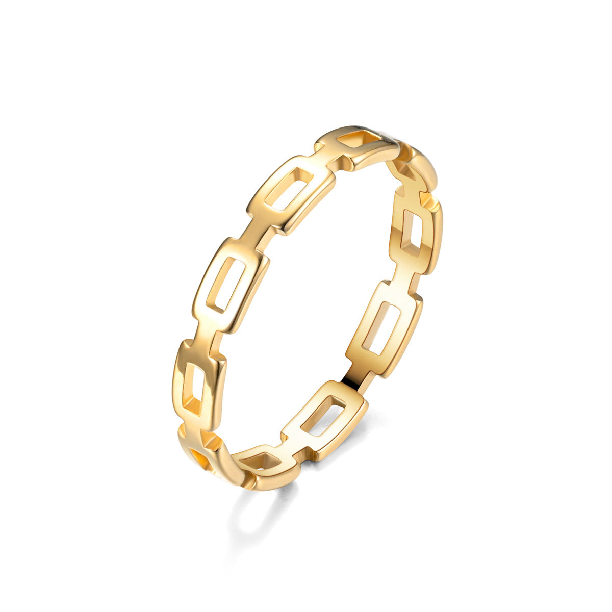 Women's Stainless Steel Hollow Chain Simple Special Rings