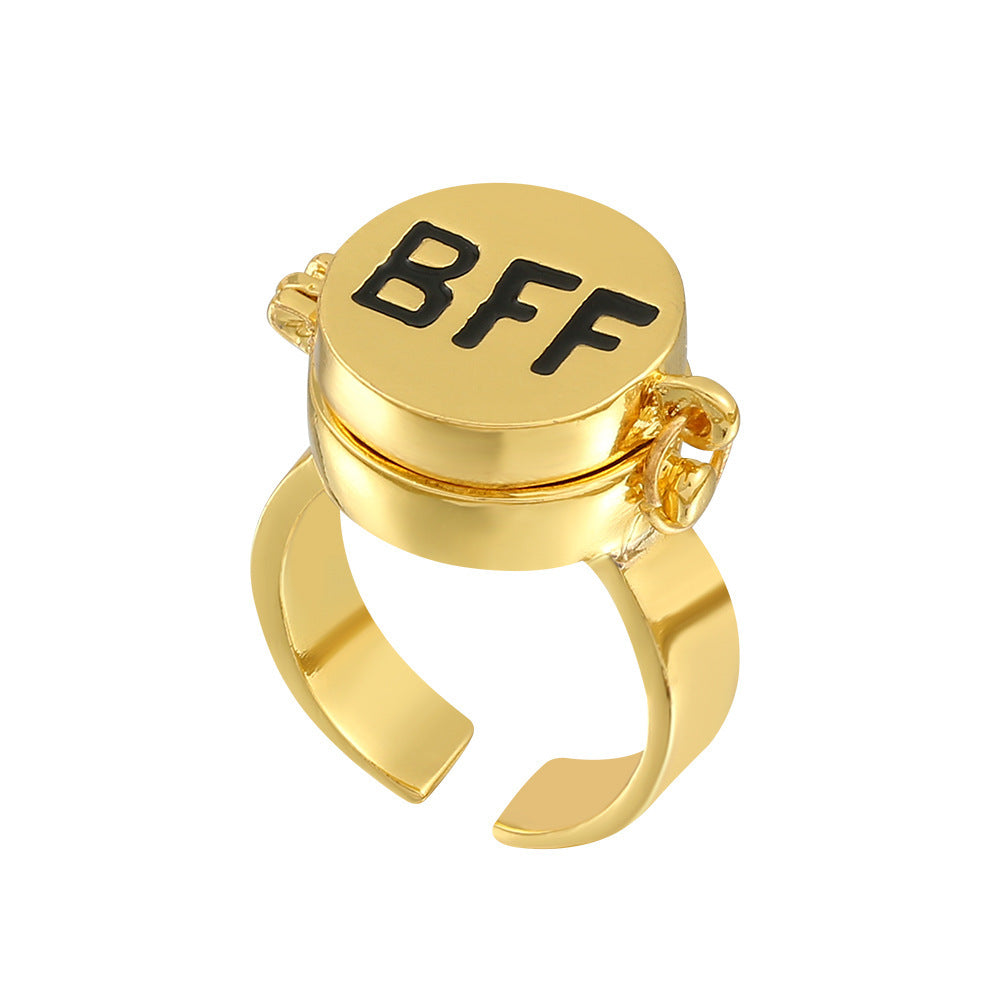 Cartoon Animation Rotating Friendship Letters Ornament Rings