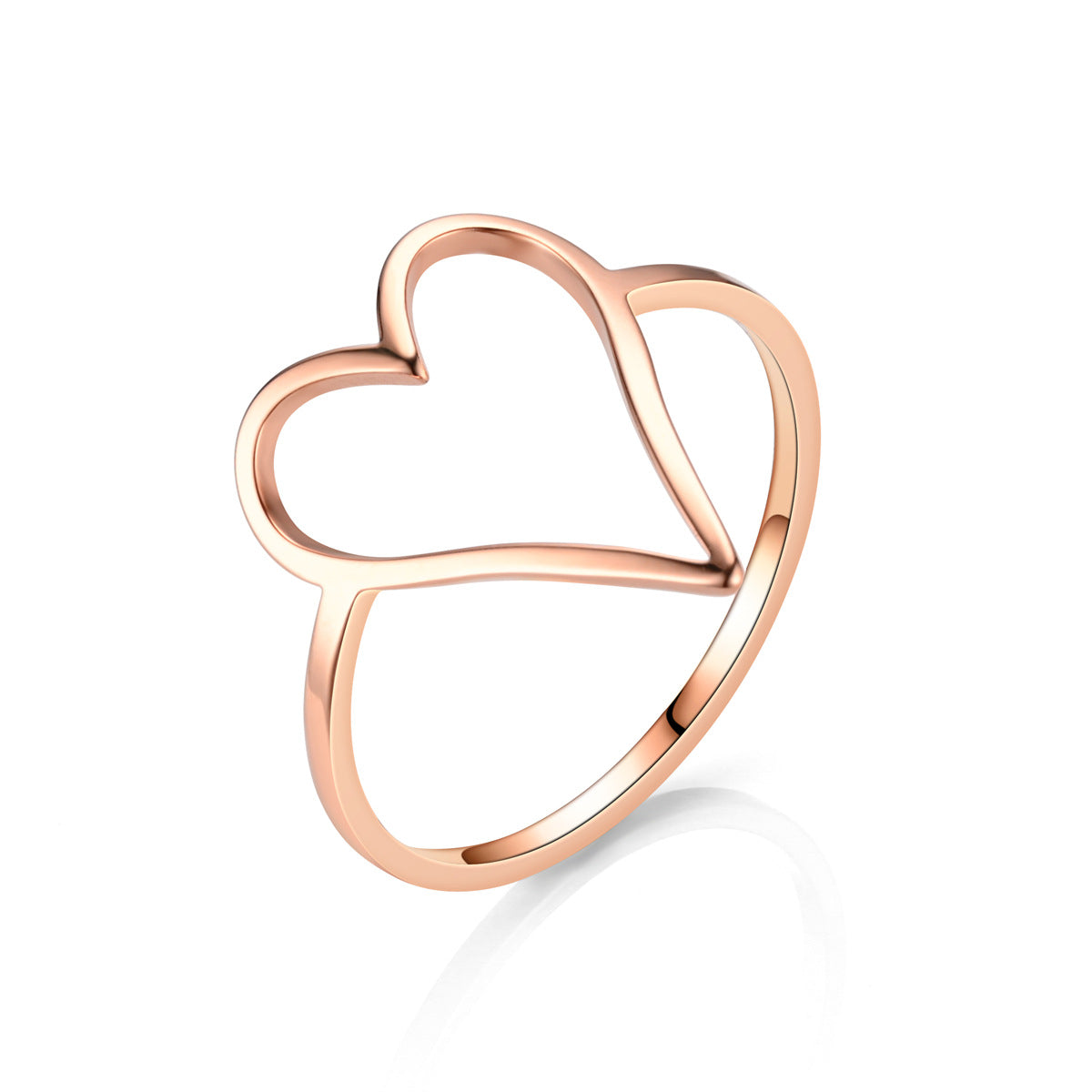 Steel Heart-shaped Female Simple Niche Couple Rings