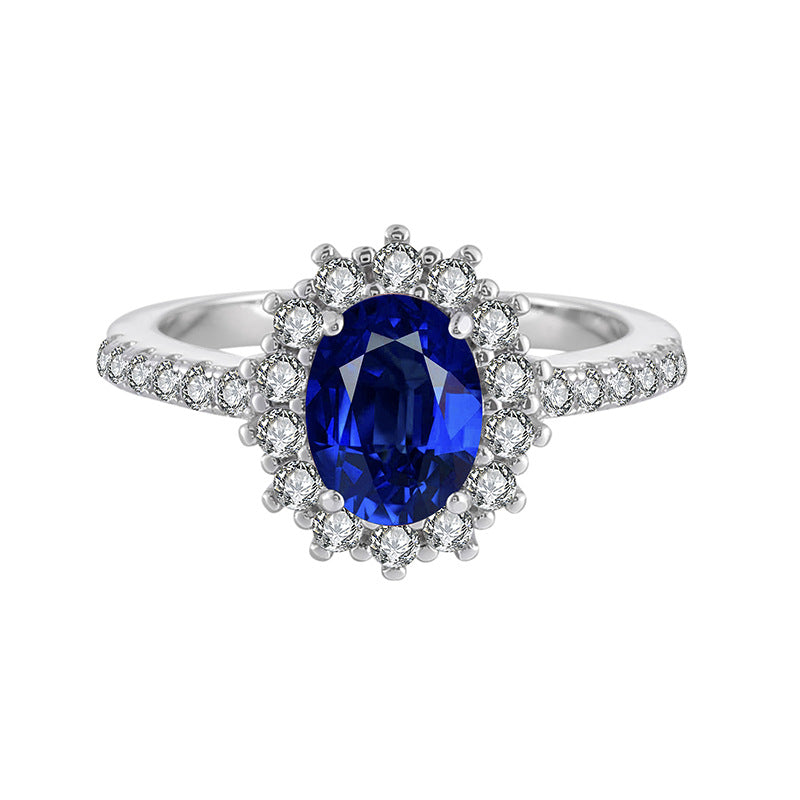 Live Simulation Ruby Sapphire Big Diamond Denier Female Ring