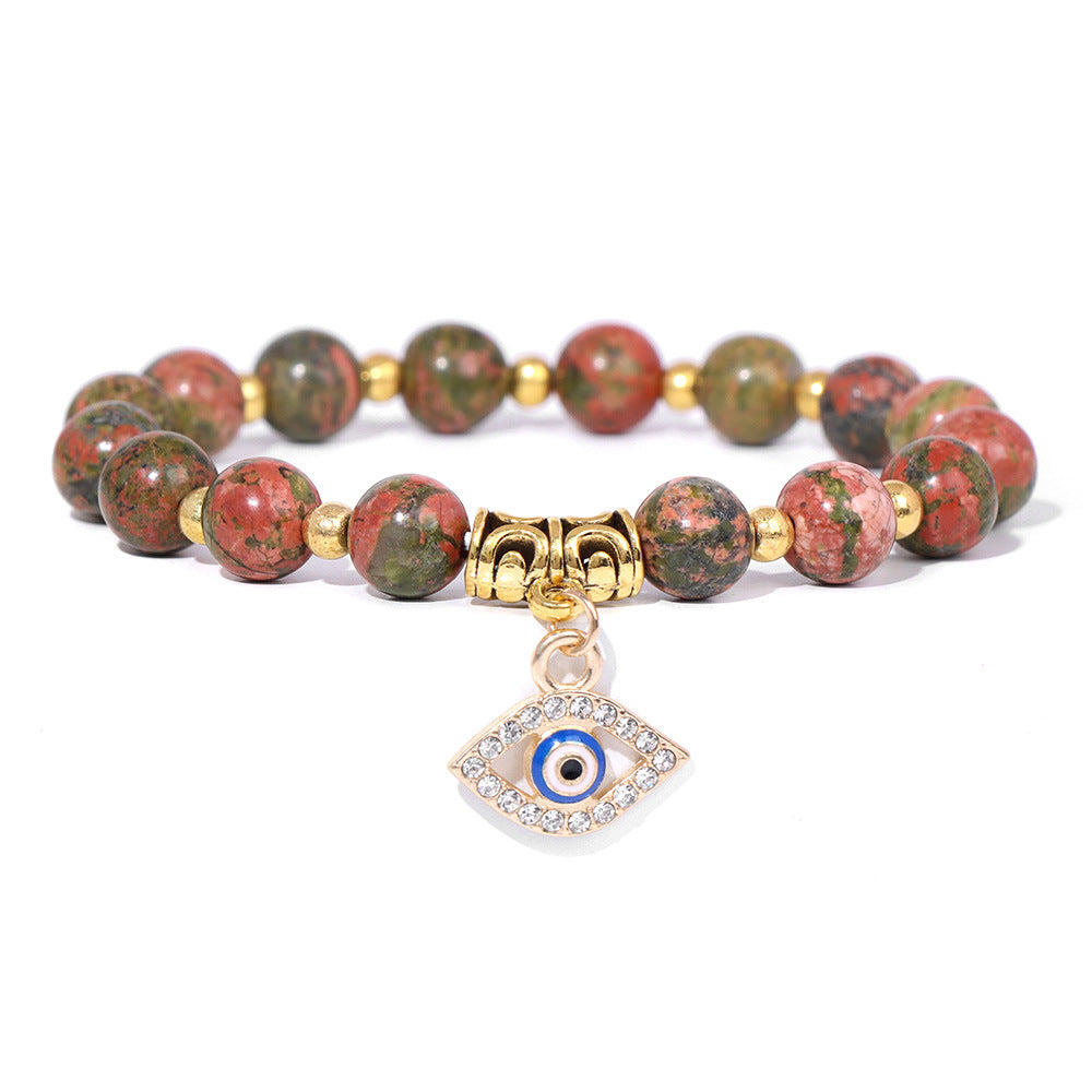 Women's & Men's Natural Stone Beads Female Devil's Eye Bracelets