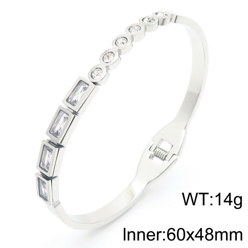 Colorful Zircon Stainless Steel High-grade Retro Bracelets