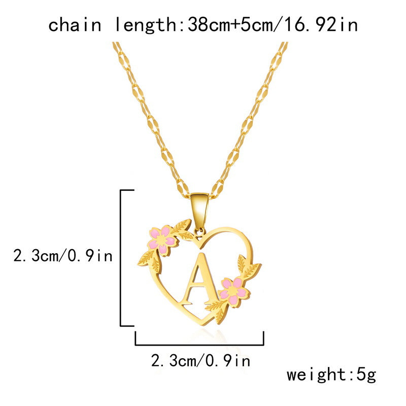 Flower Cutout Love Titanium Steel Creative Necklaces