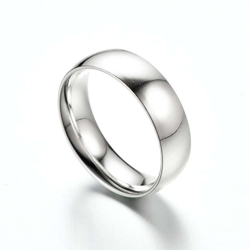 Sier White Stainless Steel Titanium Simple Rings