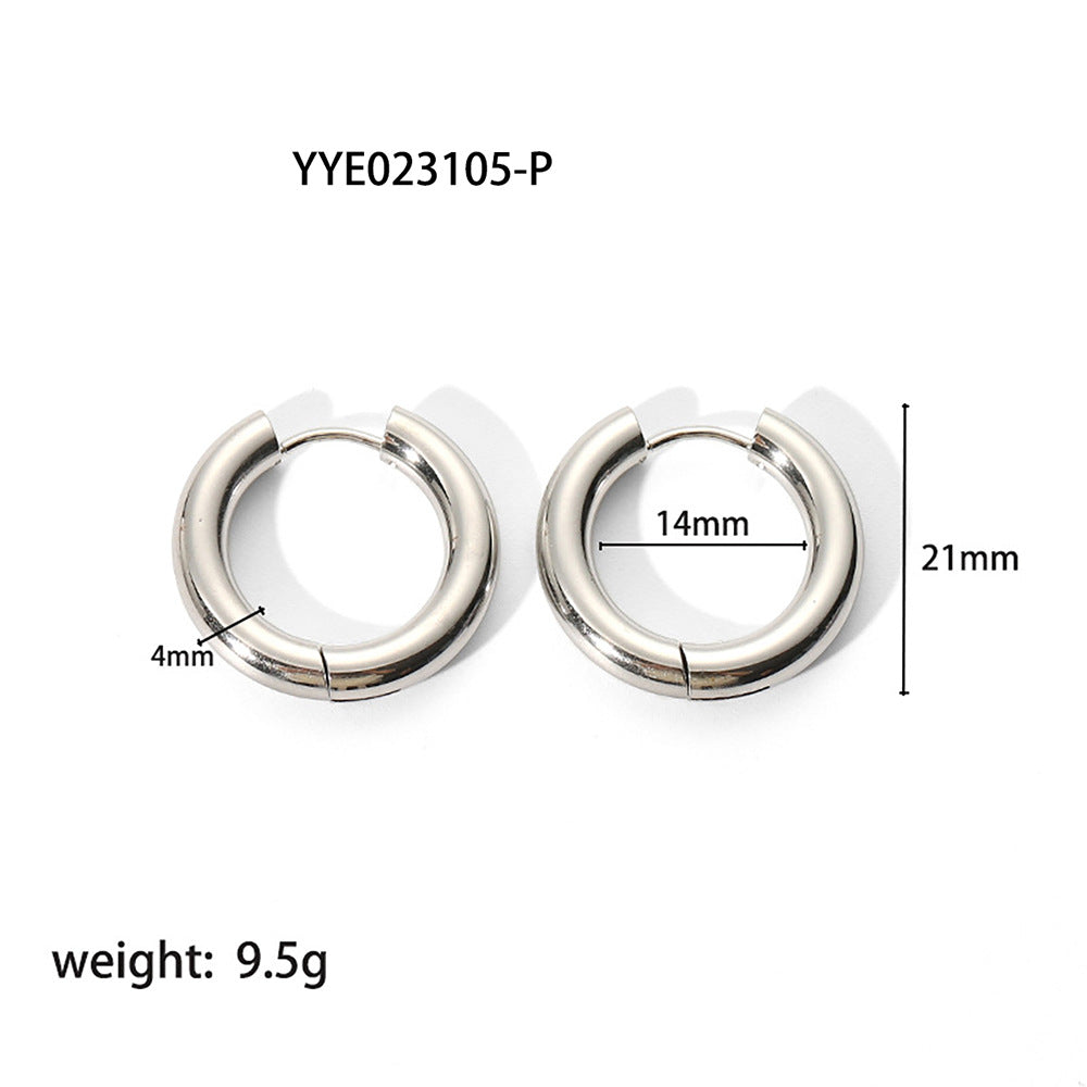 Trendy Simple Light Luxury Design Sense Titanium Steel Earrings