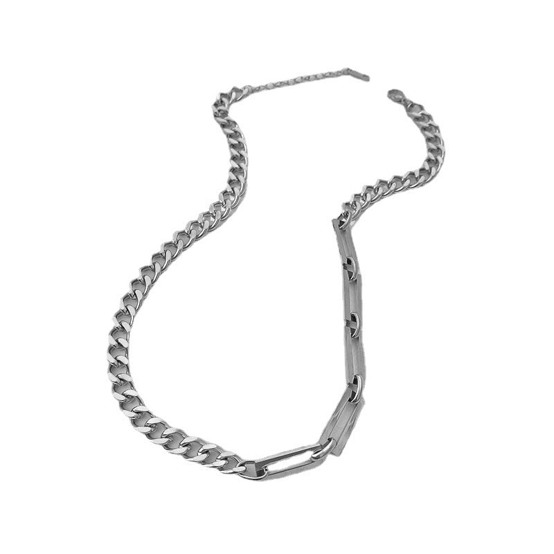 Women's Personality Stitching Chain Titanium Steel Simple Hip Hop Necklaces
