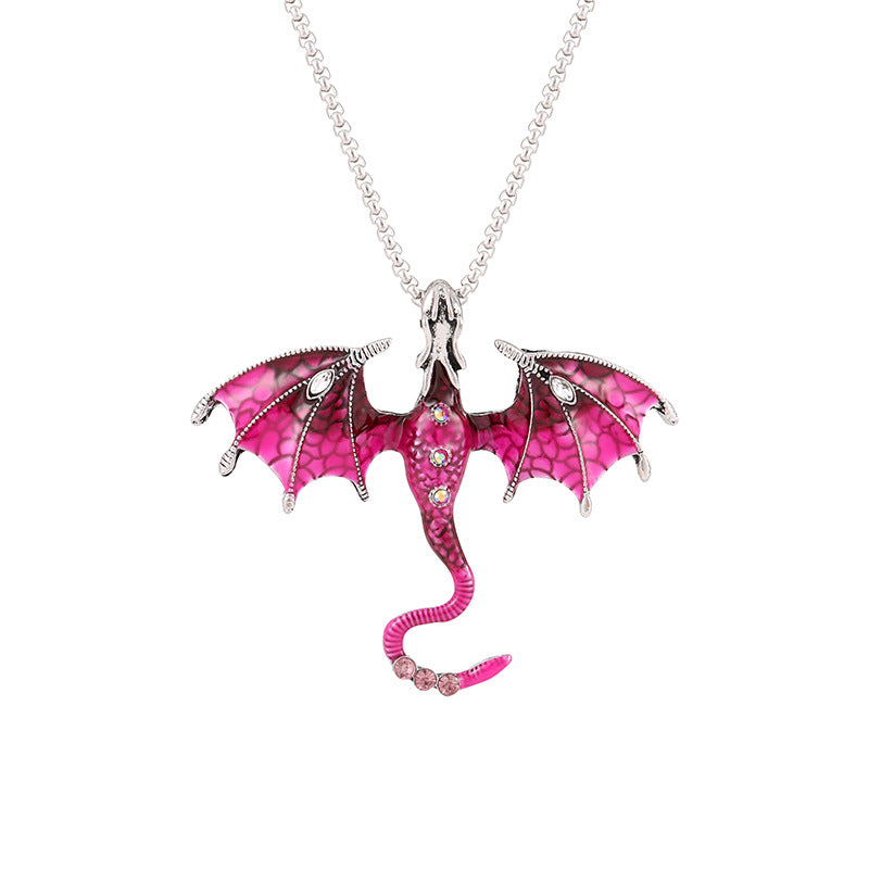 Drop Oil Cartoon Flying Dragon Shape Fashion Necklaces