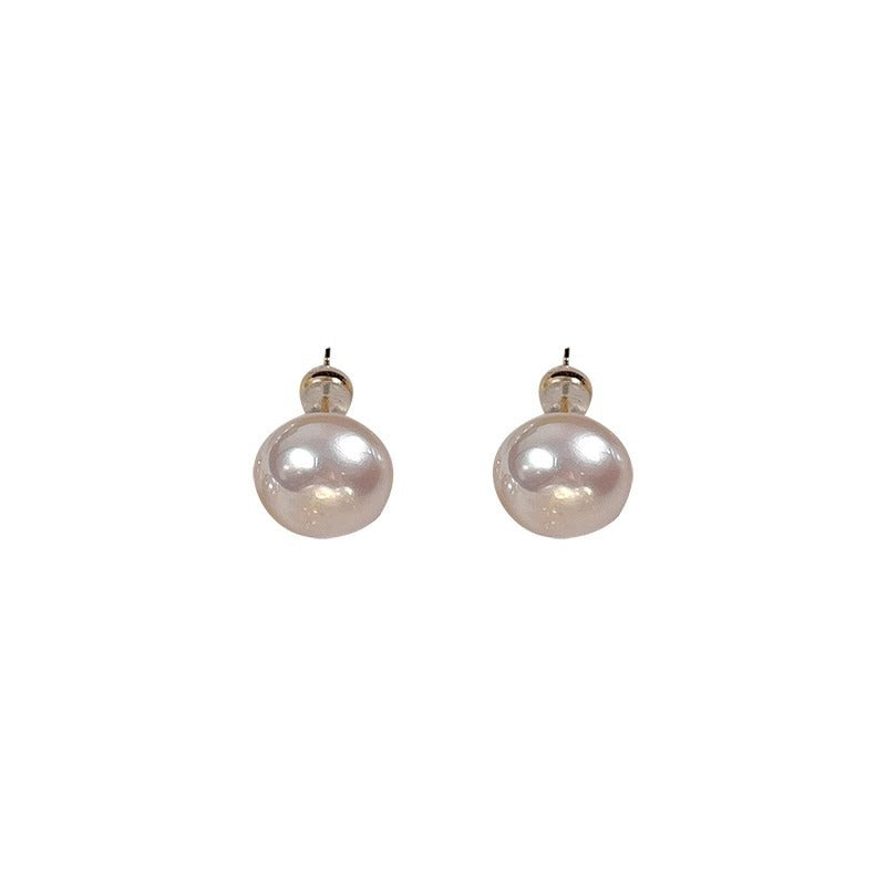 Pink Steamed Bread Pearl Female Ear Clip Earrings