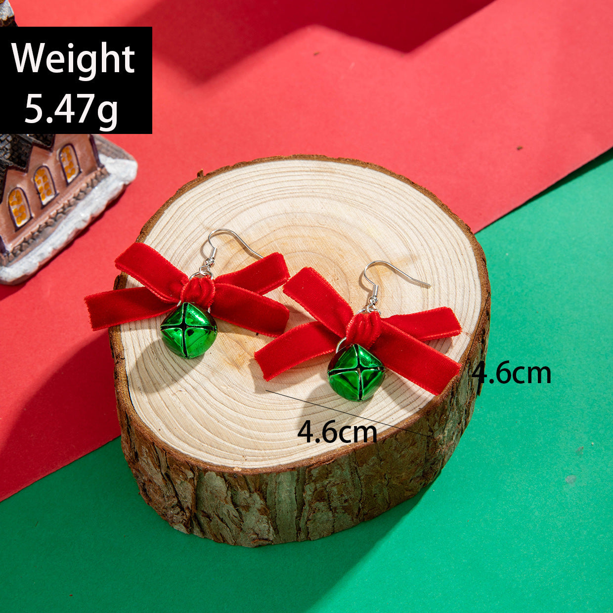 Women's Christmas Tree Bowknot Colorful Garland Unique Earrings