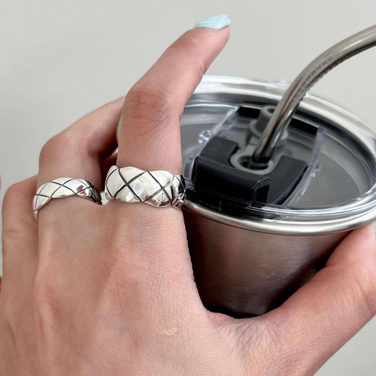 Entire Sterling Sier Diamond Female Fashion Personality Rings