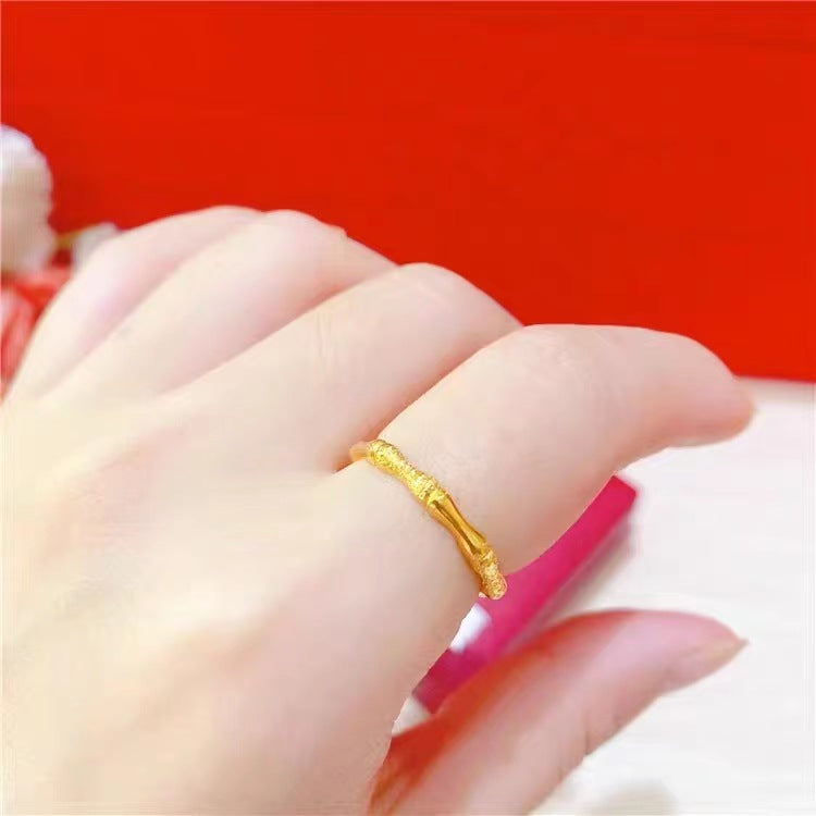 Women's Gold Vietnam Placer Love Heart-shaped Open Brass Rings