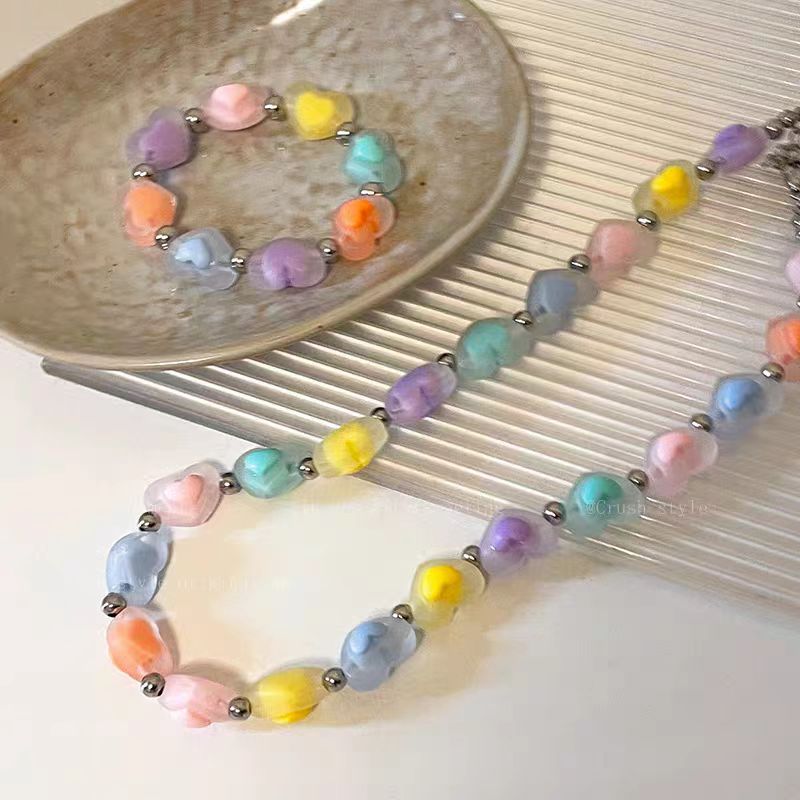 Dopamine Love Color Beaded Sweet Cute Candy Necklaces