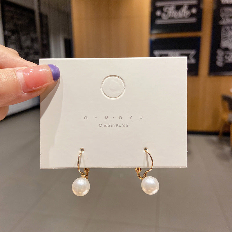 Light Luxury Sier Pin Pearl Niche Earrings