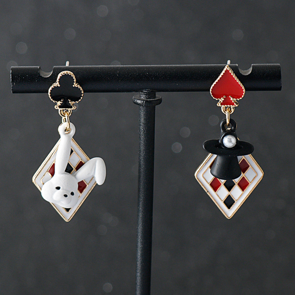 Pumpkin Lamp Cat Asymmetric Cute Rabbit Earrings