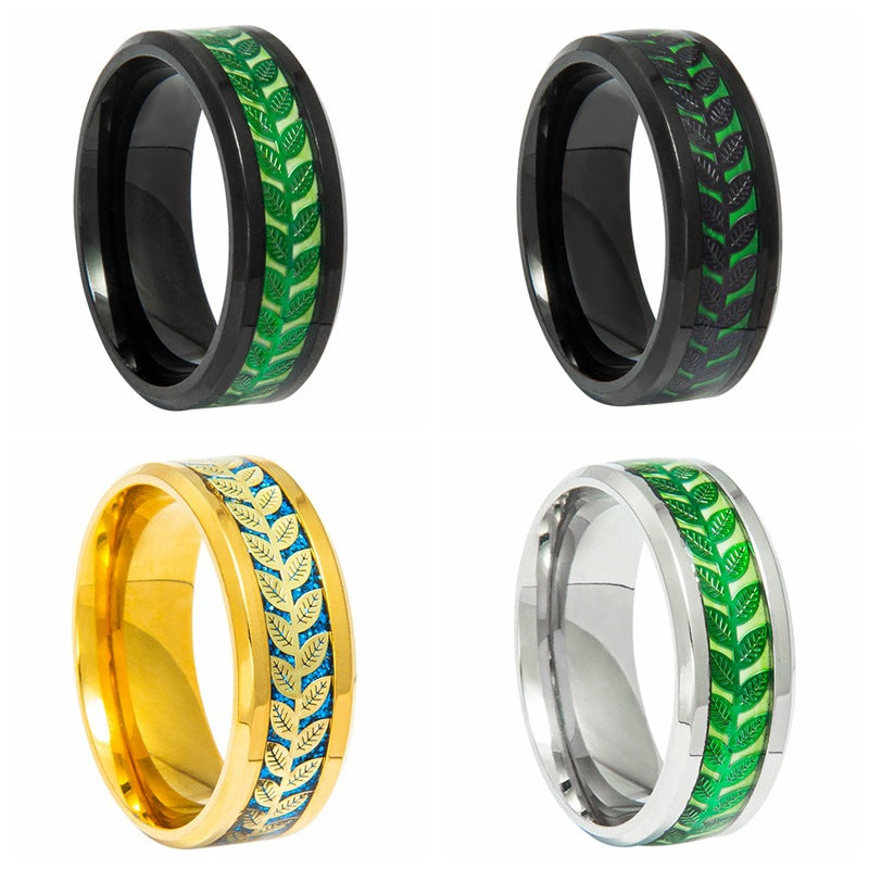 Olive Leaves Shape Stainless Steel Patch Rings