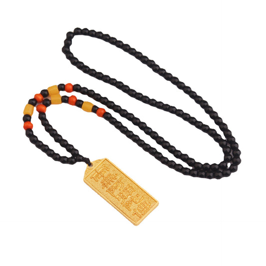 Double-sided Epoxy Amulet Sweater Chain Charm Necklaces