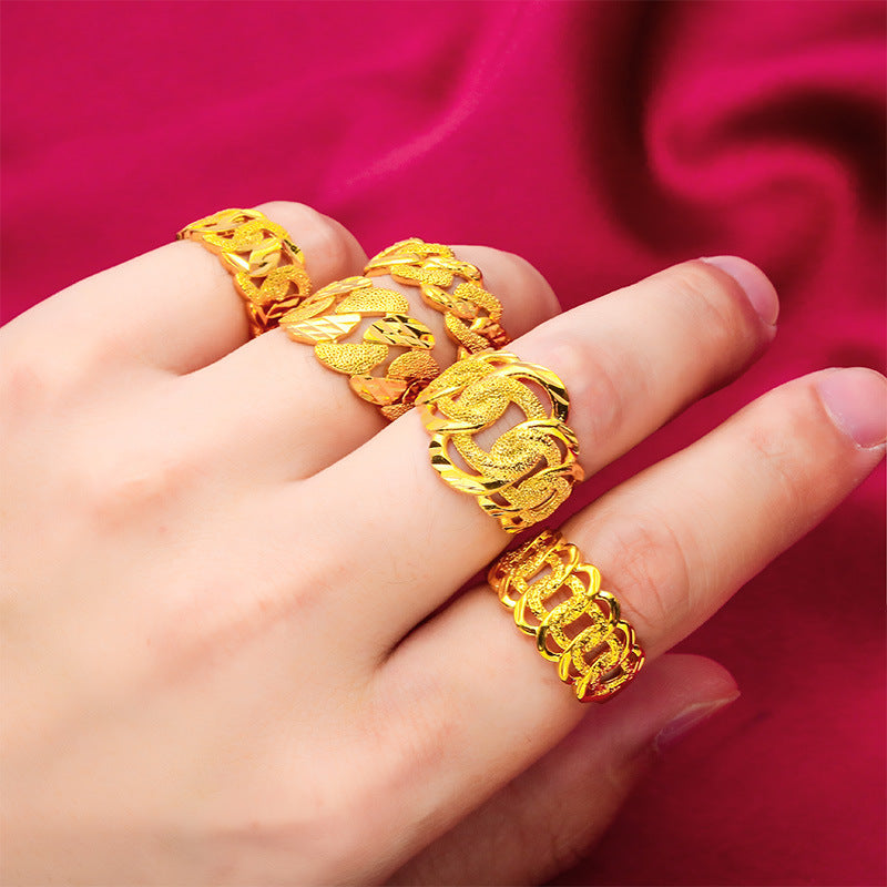 Vietnam Placer Gold Female Fashion Jewelry Rings