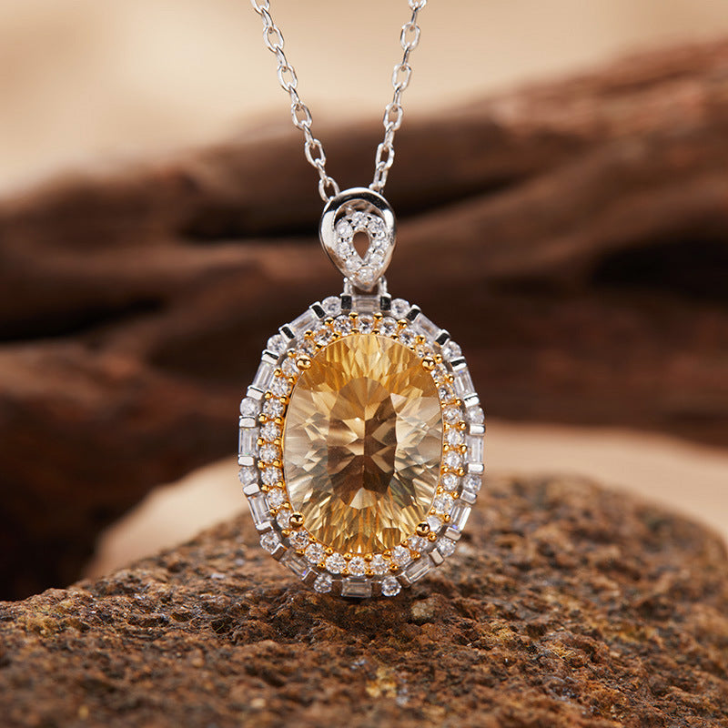 Sterling Sier Gold Natural Colored Gems Pendants