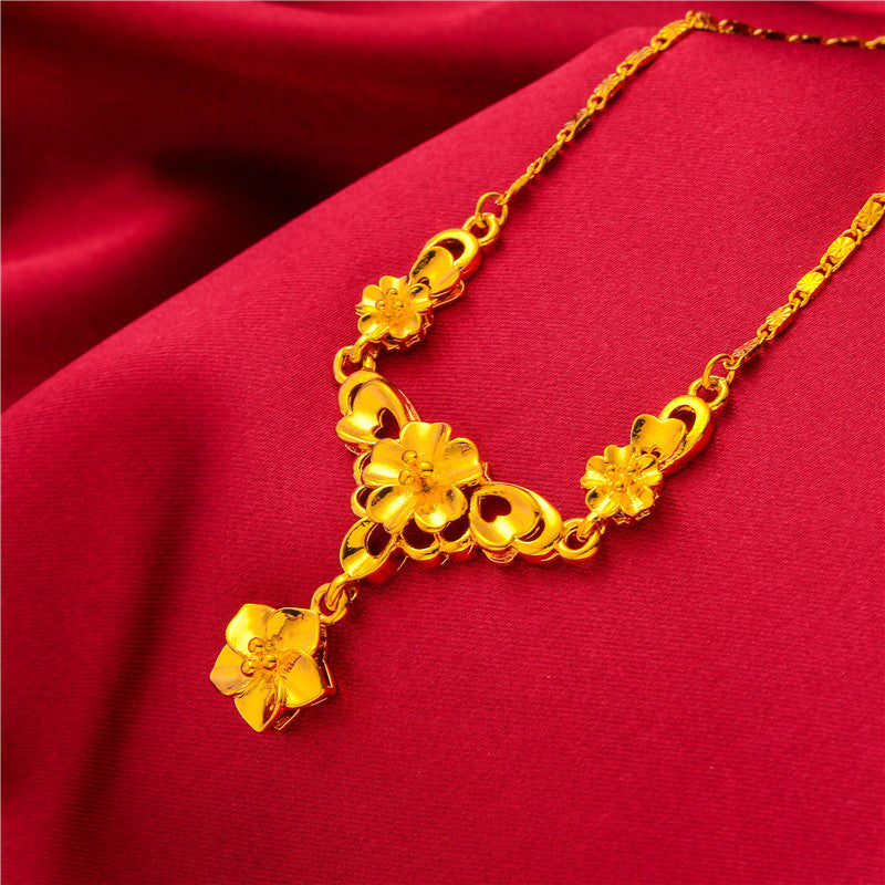 Women's Korean Style Brass Plated Vietnam Alluvial Necklaces