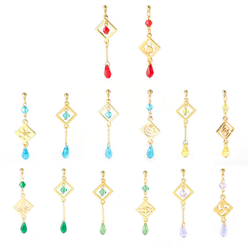 Travelers Empty Autumn Unilateral Temperament Feather Tassel Carved Earrings
