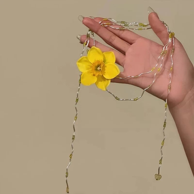 Vacation Exaggerated Style Flower Fashionable Niche Design Necklaces