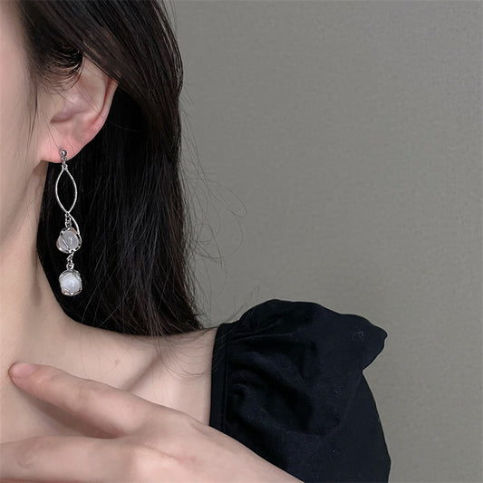 Needle Niche Design Temperament Wild Star River Tassel Simple Light Earrings