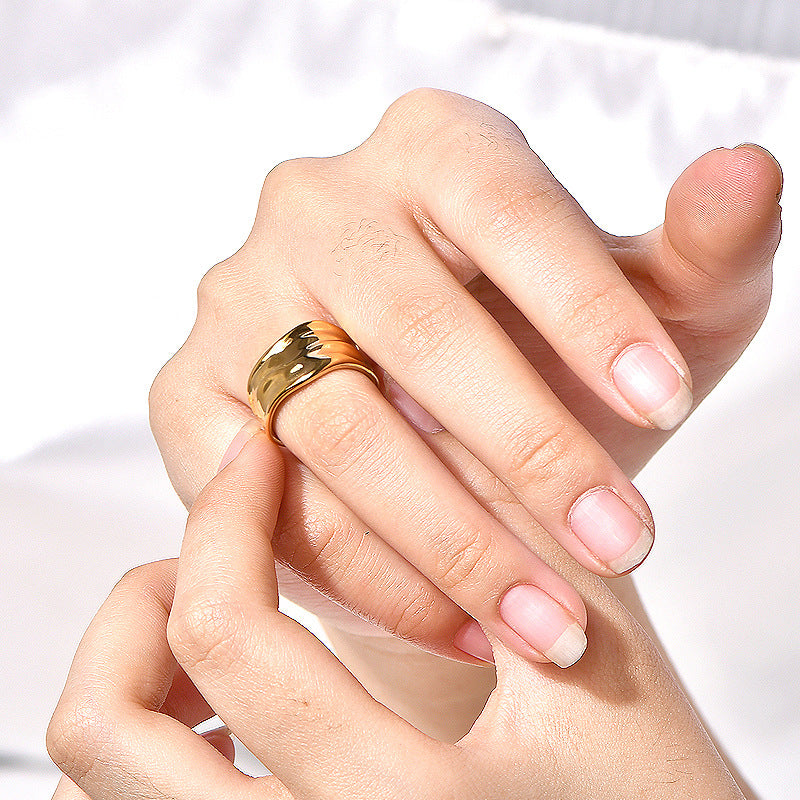 Geometric Irregular Eye-catching Niche Titanium Steel Do Rings