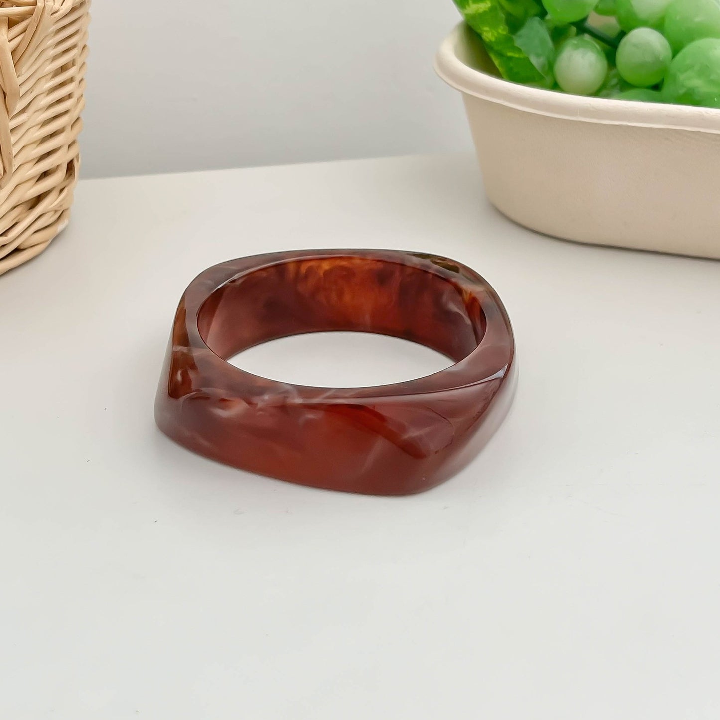 Women's Irregular Blooming Resin Curved Girlfriends Rings