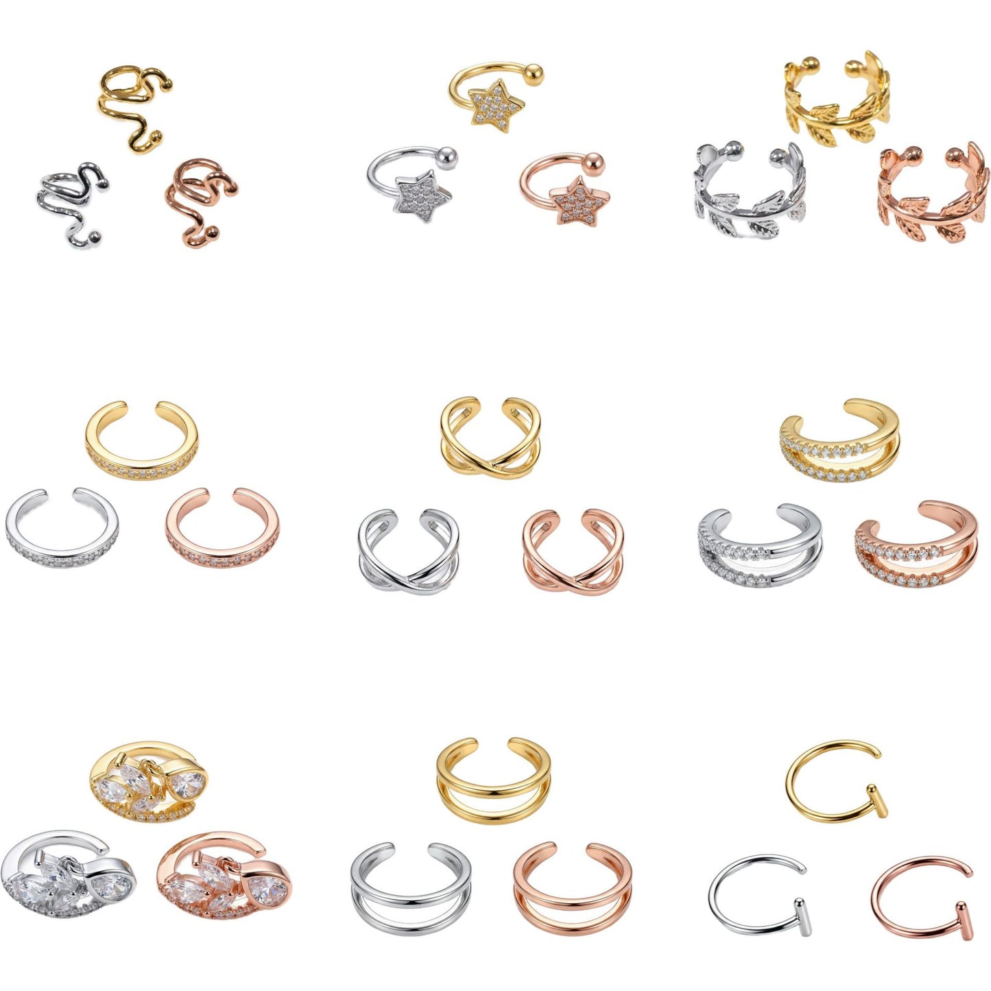 Copper Light Luxury Personality Unique Irregular Ear Clip