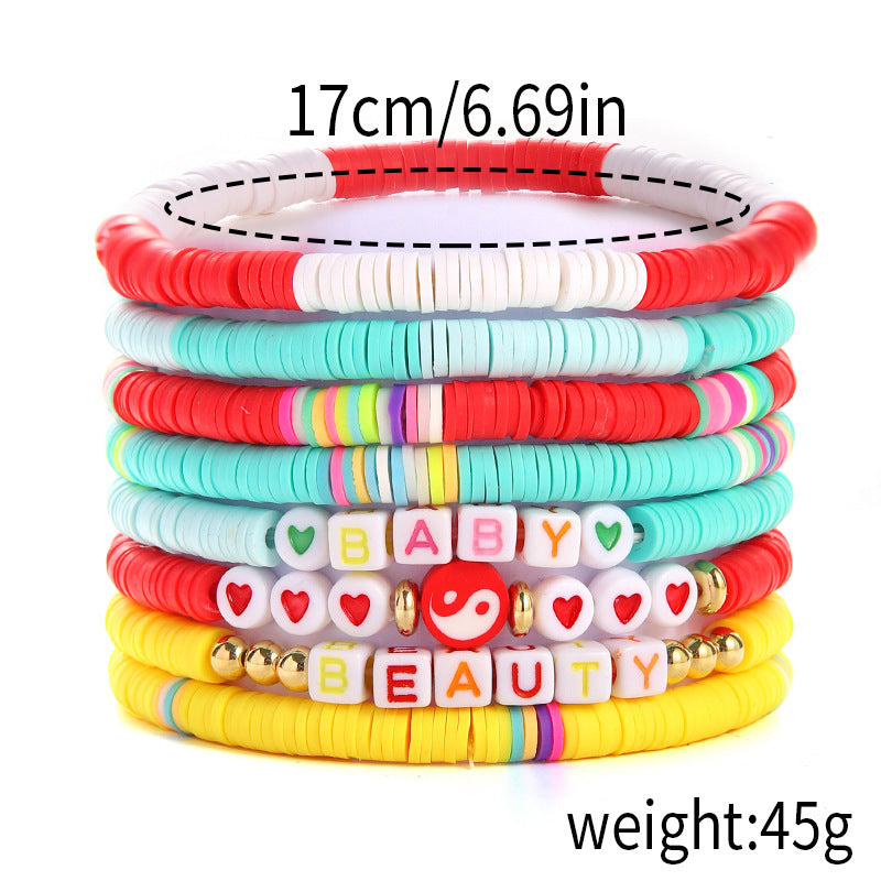 Heart Flowers Good Luck English Letters Bracelets