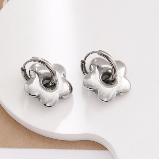 Women's Sense Special Interest Simple High Detachable Ear Titanium Steel Rings