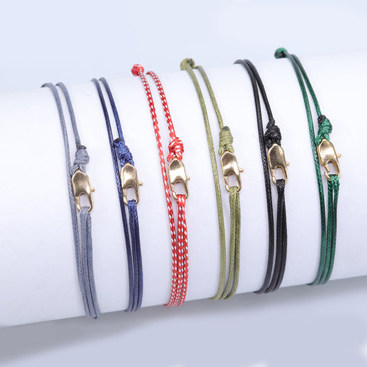 Men's Simple Carrying Strap Wax Line Fashion Bracelets