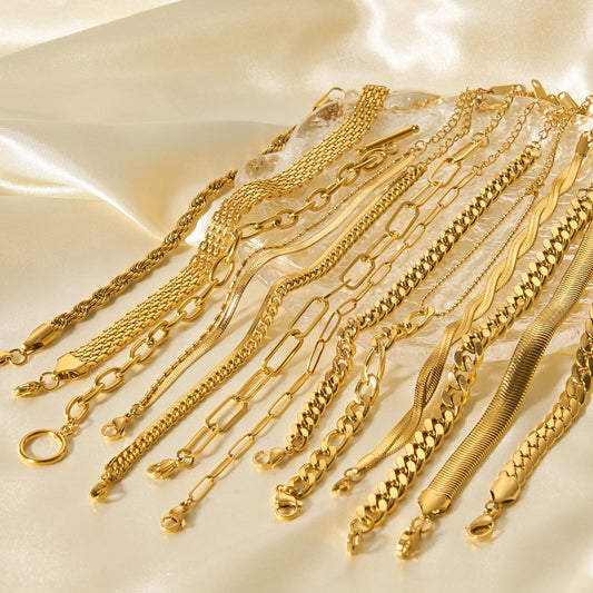 Women's Style Gold Stainless Steel Chain High-grade Bracelet