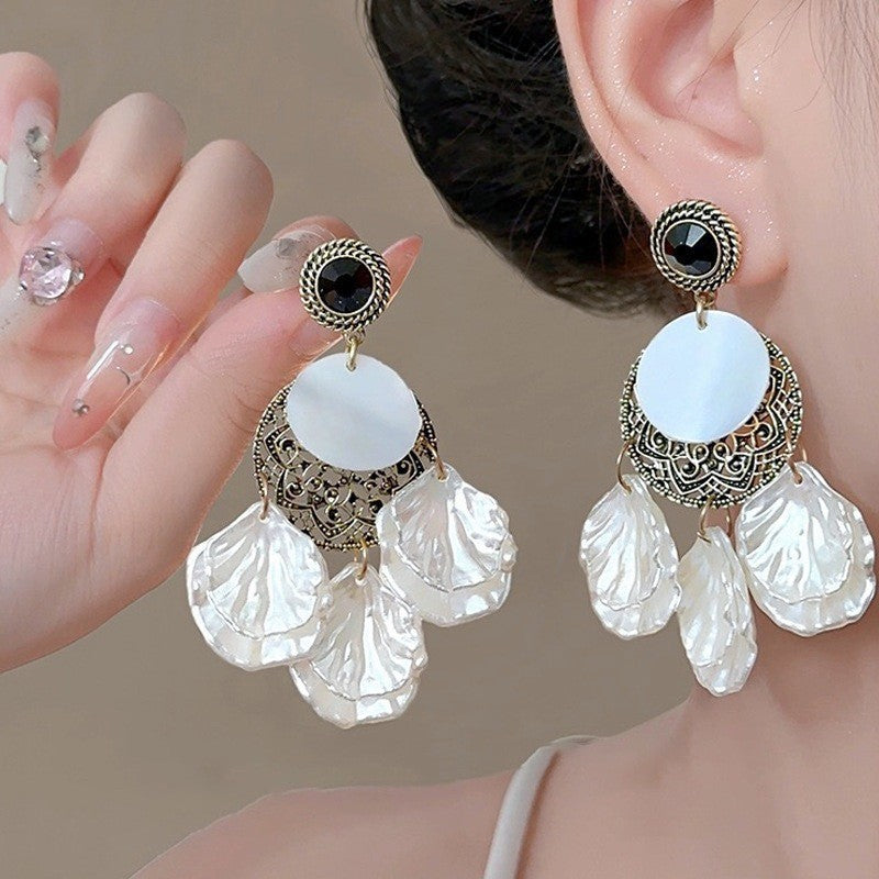 Women's Sier Needle Light Luxury Tassel Banquet Earrings