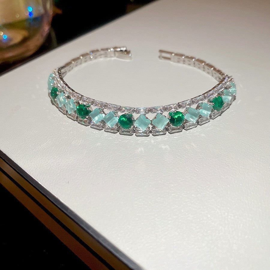 Irregular Square Flower Heart Water Drops Light Luxury High Bracelet