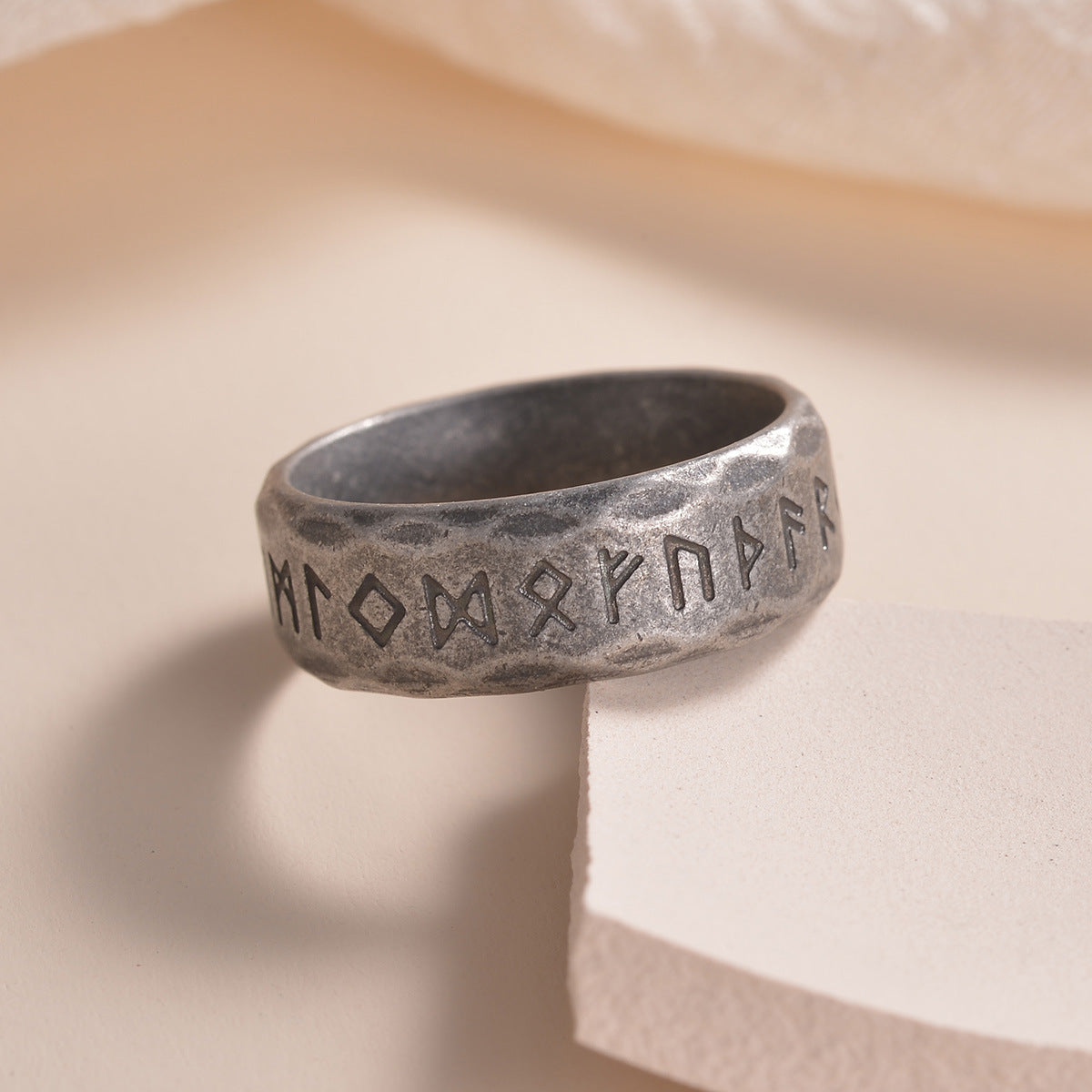 Men's Force Laboratories Rune Titanium Steel Antique Rings