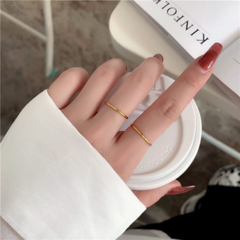 Women's Washing Diamond Thin Line Single Circle Simple Rings