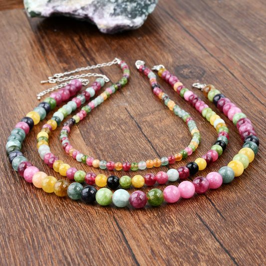 Women's Retro Color Tourmaline Beaded For High-grade Necklaces