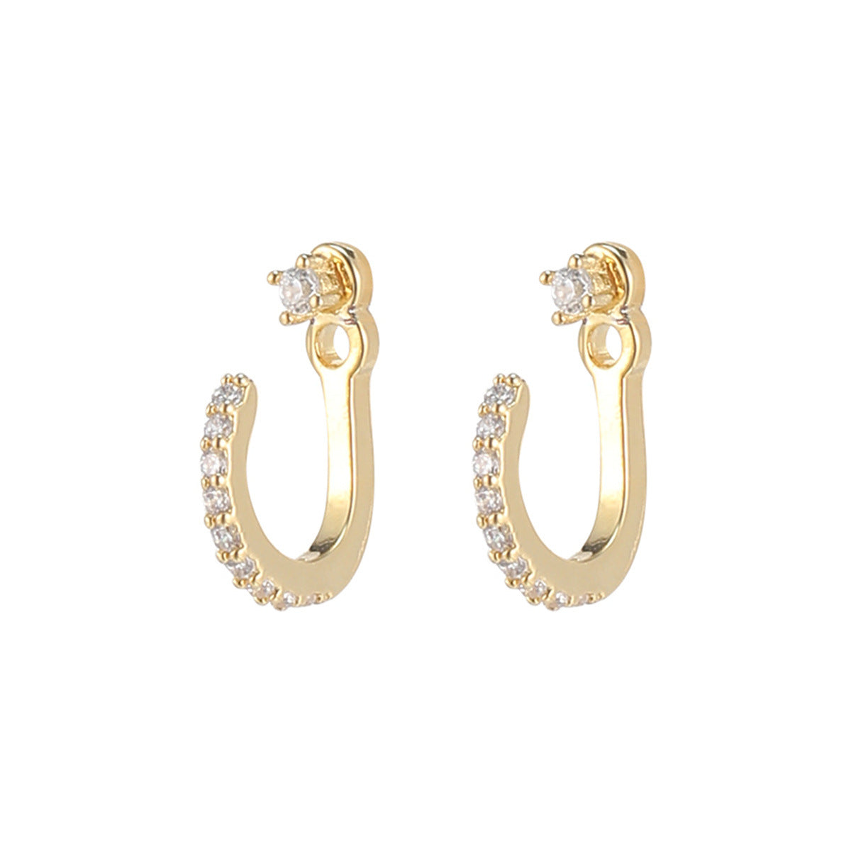 Sier Needle Zircon Female Unique Light Earrings