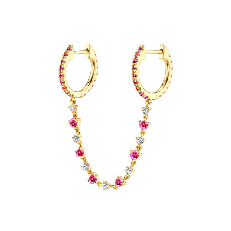 Women's Diamond Ear Chain Double Clip Fashion Trend Eardrop Earrings