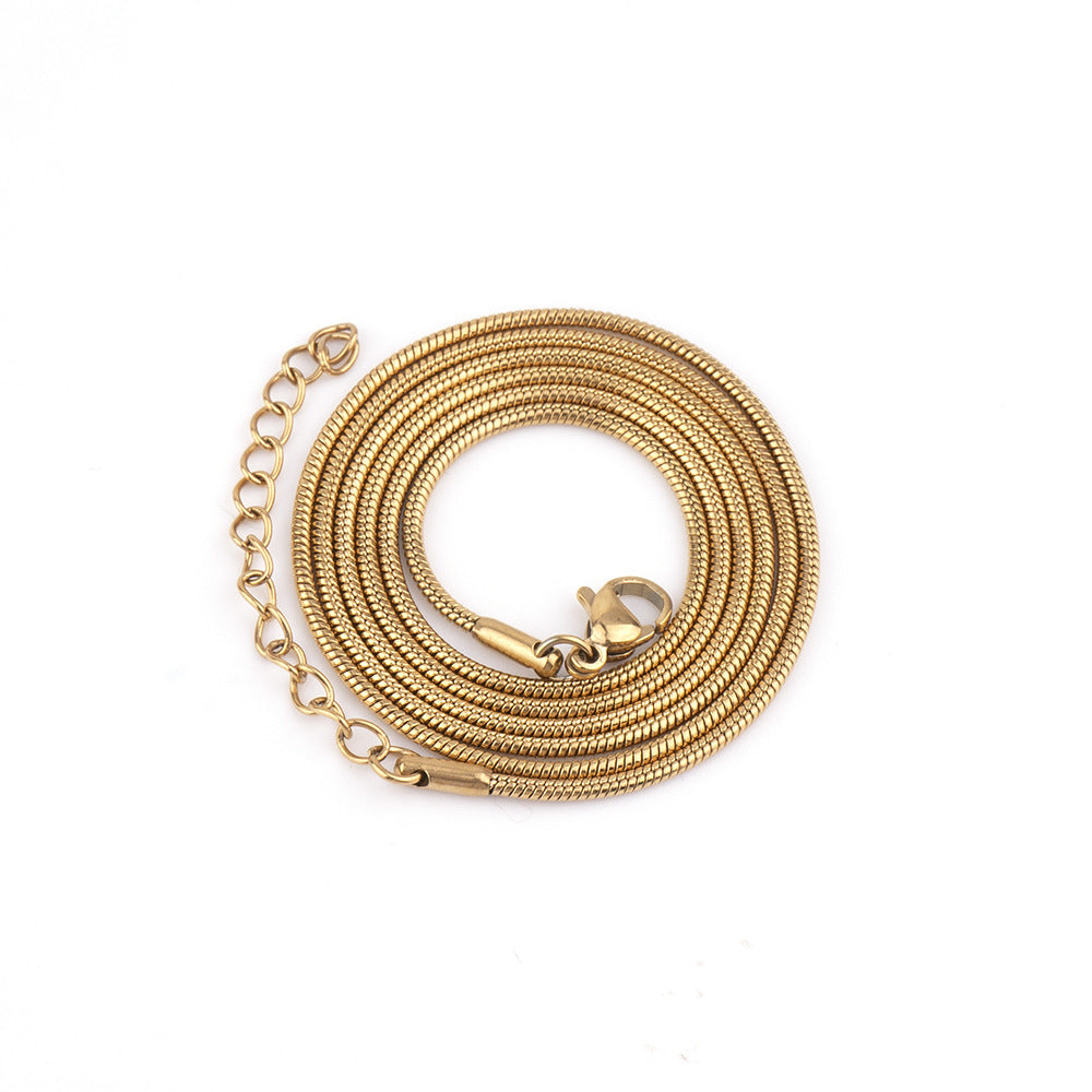 Men's Stainless Steel Round Snake Chain Vacuum Necklaces