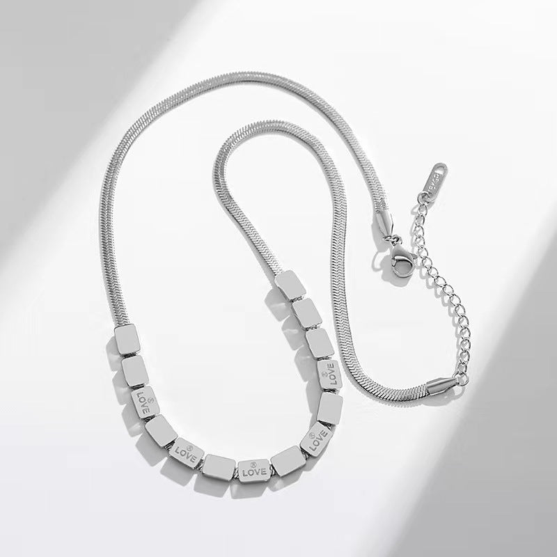 Steel Female Clavicle Chain Swan Clover Necklaces