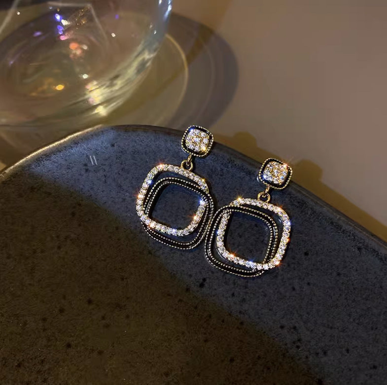 Special Offer Diamond Geometric Square Cold Personalized Earrings