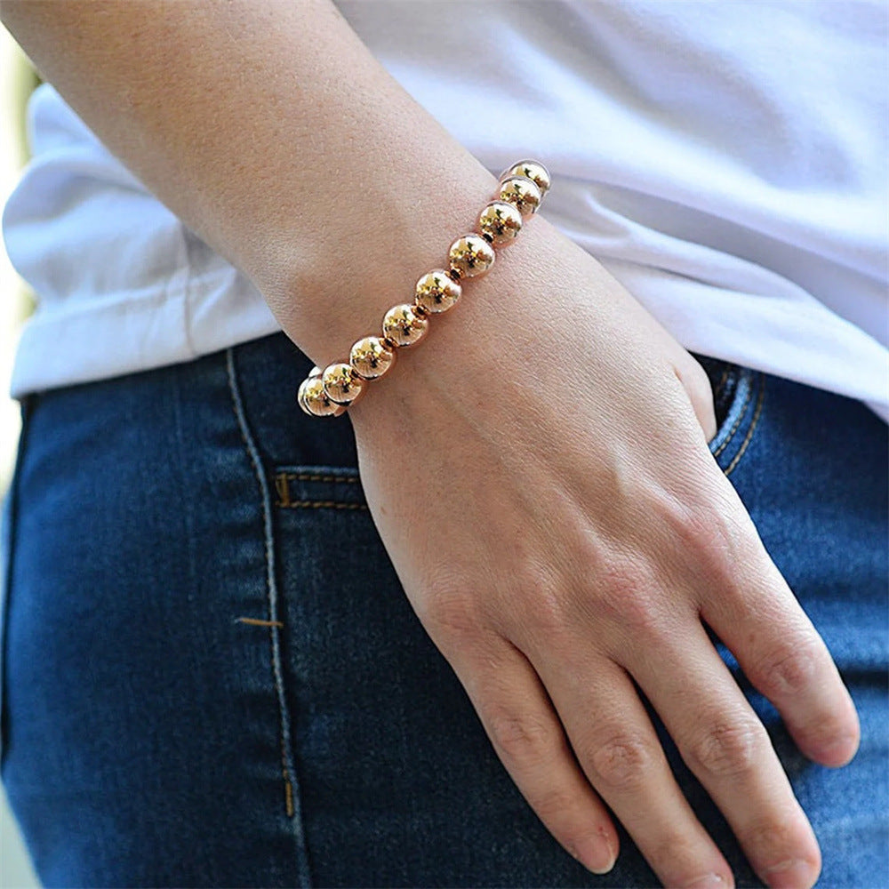 Women's Fashion Copper Plated Gold Beads Handmade Bracelets