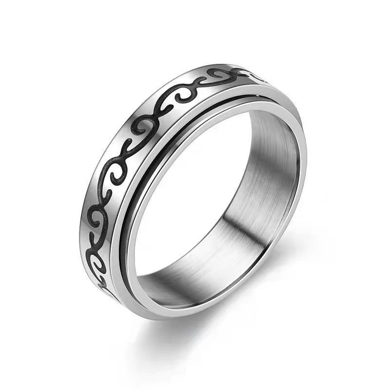 Personality Rotating Decompression Stainless Steel Corrosion Smear Oil Ring