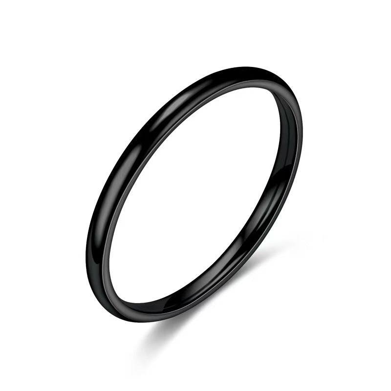 Titanium Steel Female Simple Glossy Couple Ring