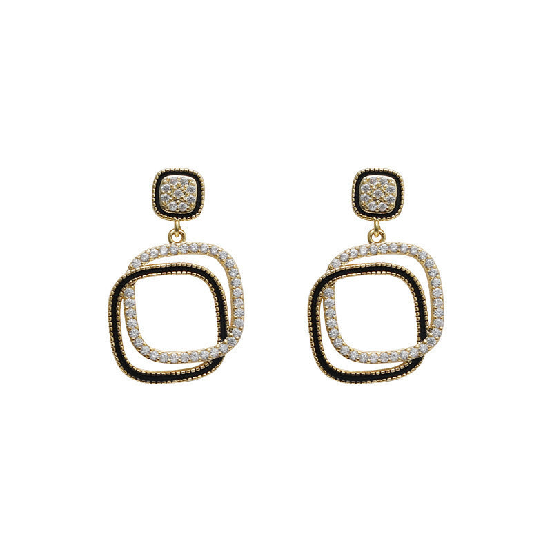 Special Offer Diamond Geometric Square Cold Personalized Earrings