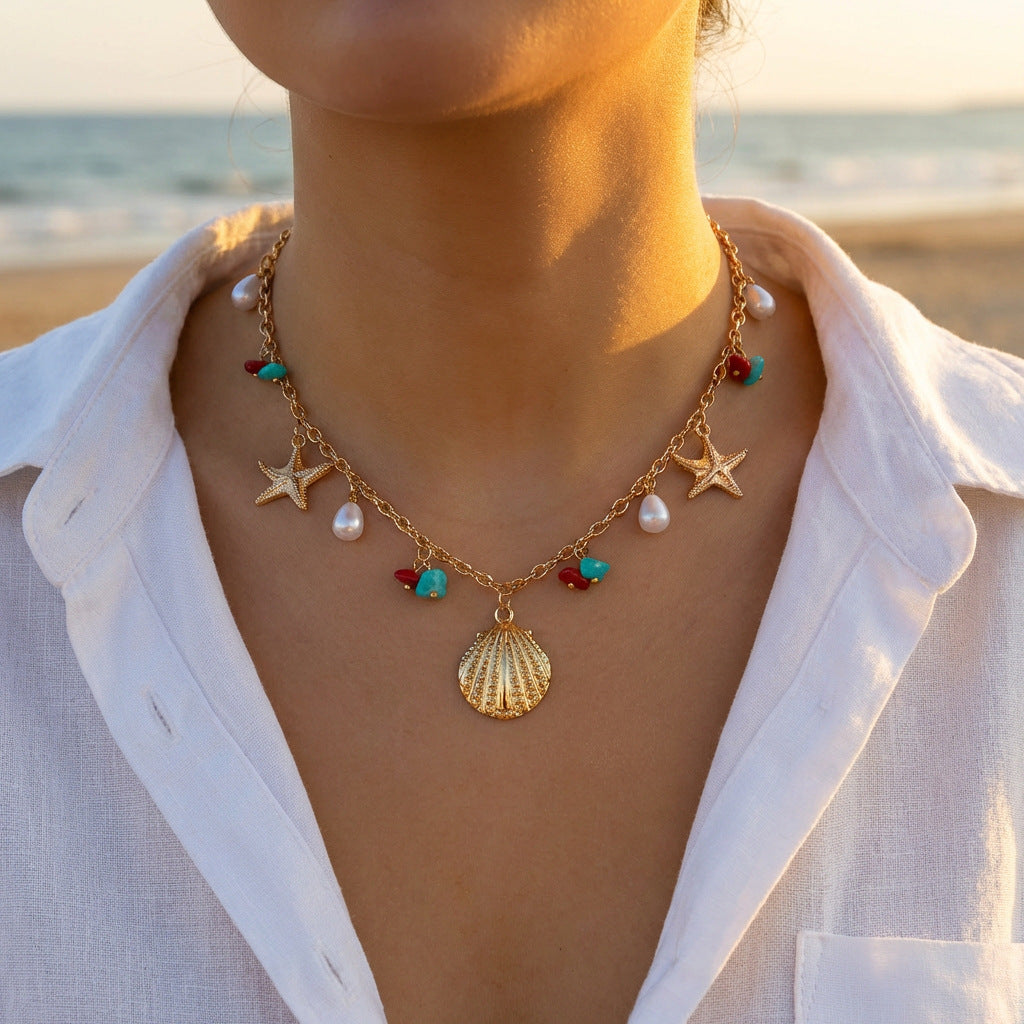 Bead Beach Marine Wild Starfish Shell Necklaces