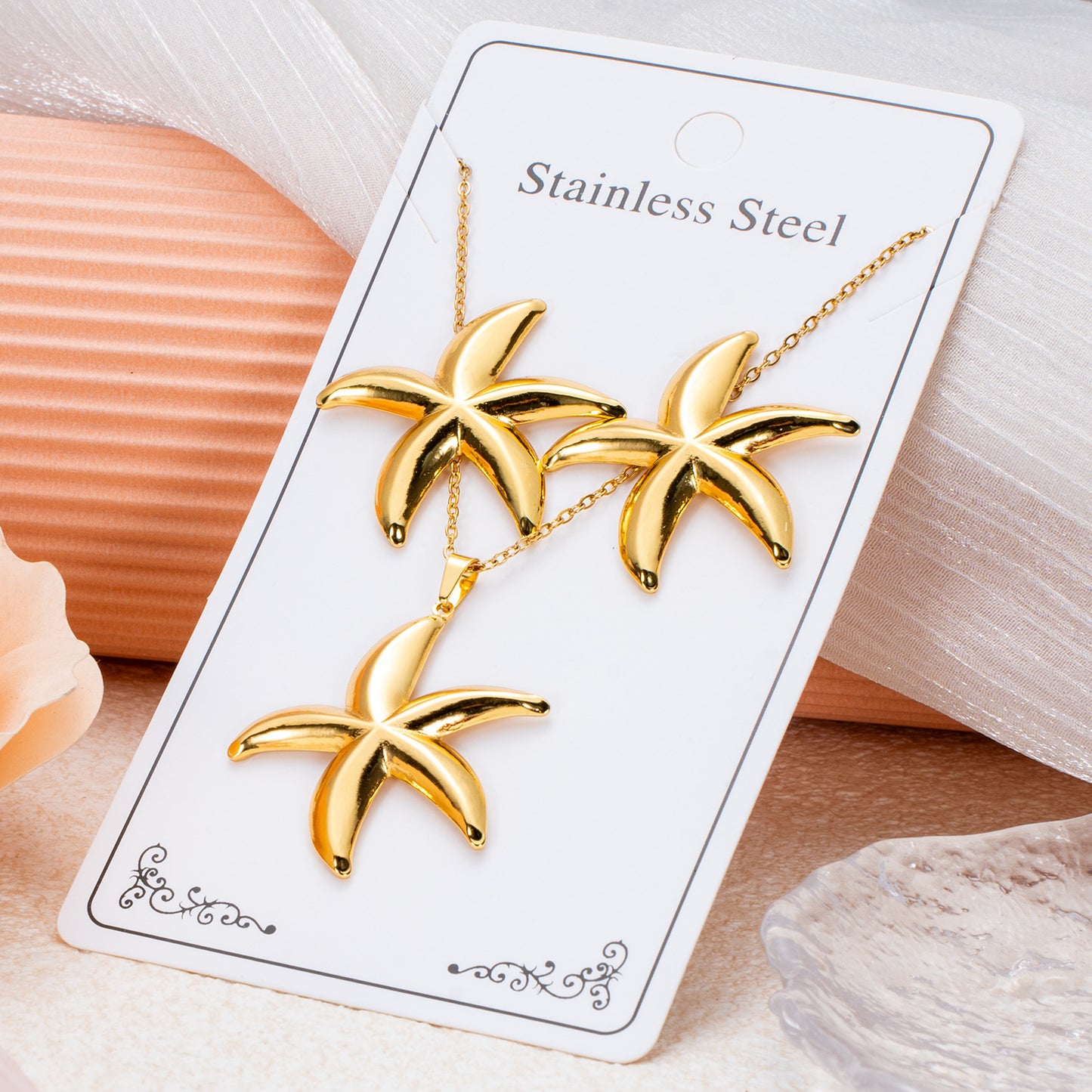 Series Stainless Steel Ear Light Luxury Jewelry Set
