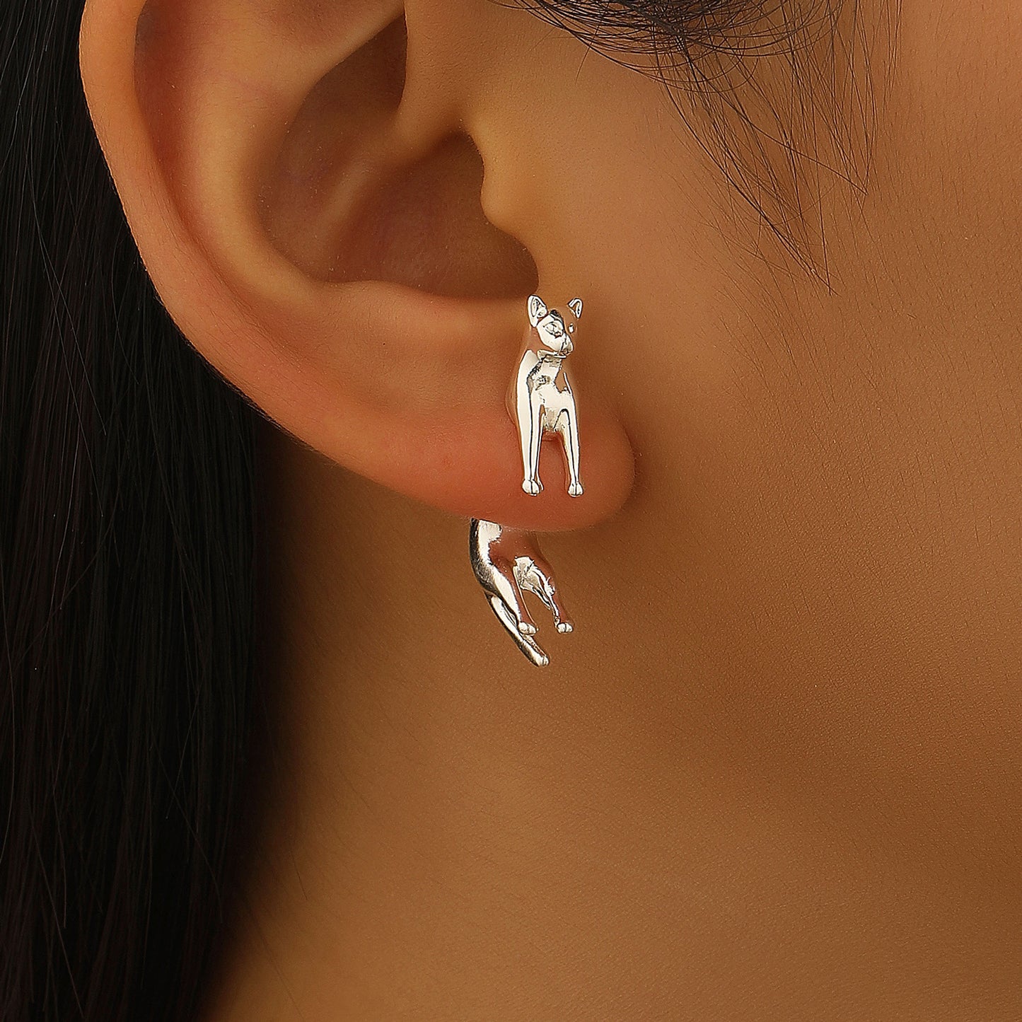 Women's Hop Leopard Head Copper Inlaid Zircon Jewelry Set